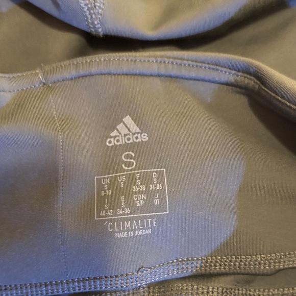 Adidas Kids Black Leggings with Aqua Stripes - Picture 6 of 6